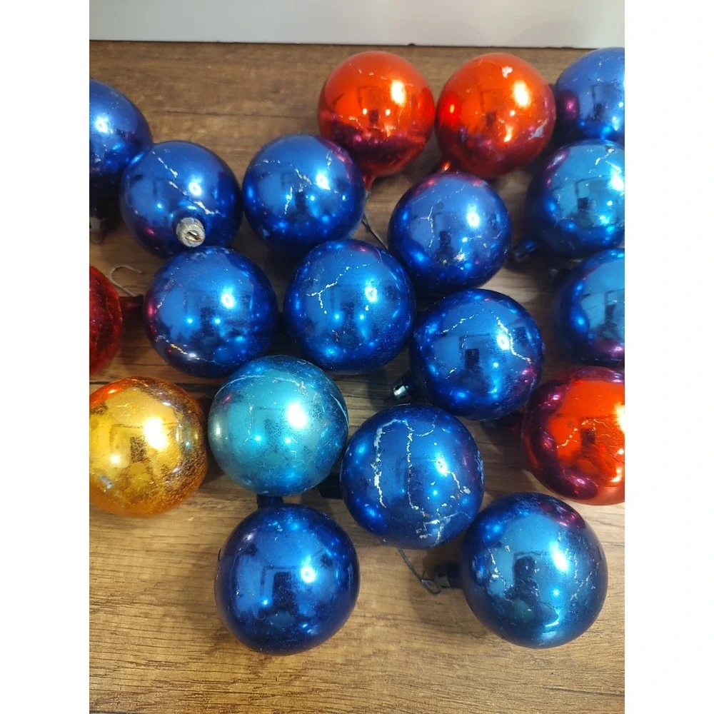 Vintage Mercury Glass Ball Christmas Ornaments 1 25